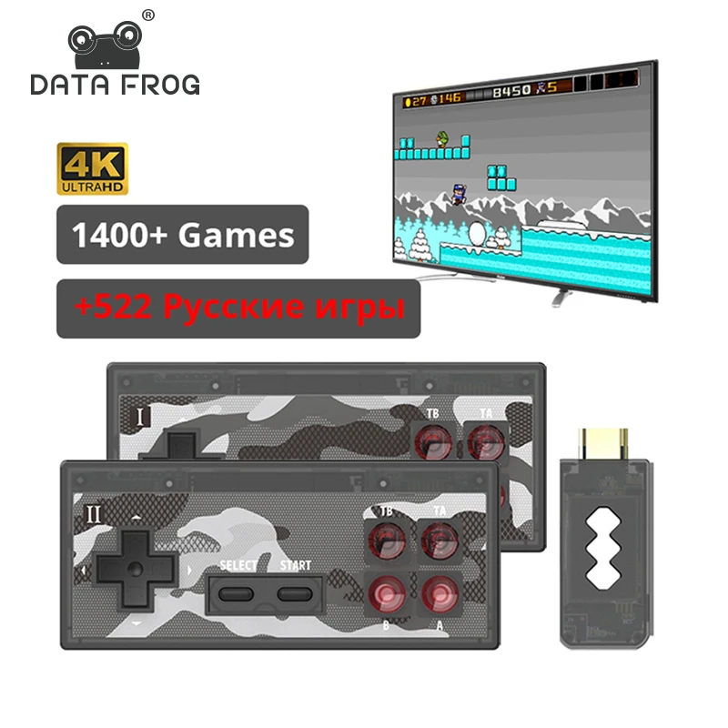 

Data Frog Classic Mini Game Console 8 Bit Retro Video Game Console USB Wireless Handheld TV Dual Gamepad HDMI/AV Output Toy Gift