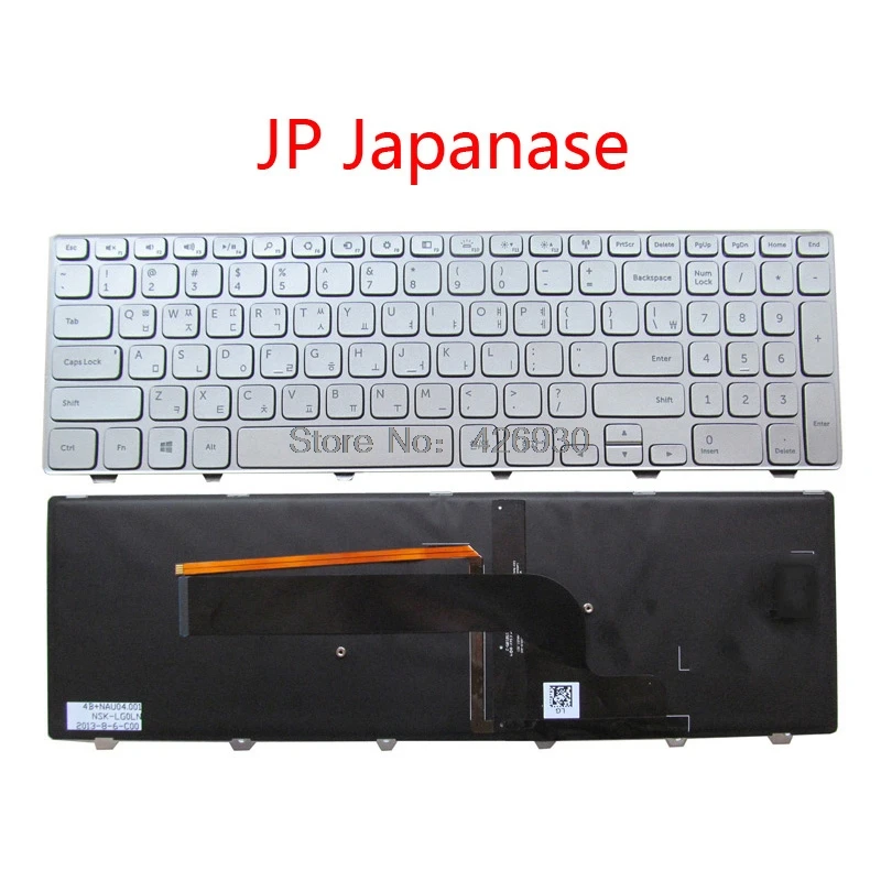 Ноутбук NE JP HB HU LA UI CA IT TI GK AR FR Клавиатура для DELL для Inspiron 15 7537 с подсветкой, японский, скандинавский, иврит, венгерский, латинский - Цвет: JP Japanese