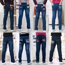 Джинсовые брюки для мальчиков Новинка года, весенние Стильные детские штаны модные повседневные свободные джинсы в Корейском стиле для больших мальчиков