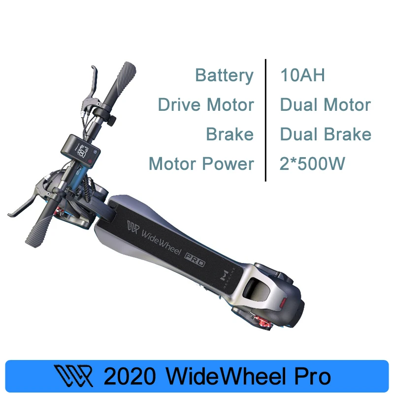 Новые Mercane WideWheel Pro Kickscooter Электрический c площадкой для стояние и широкими колесами двойной мотор дисковый тормоз скейт ХОВЕРБОРДА 48V 1000W - Цвет: Dual Motor 10AH
