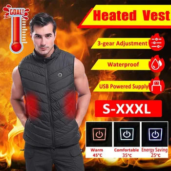 

s-3xl Washable Electric Heated Vests Men Women USB Jacket Winter Outdoor Thermal Warm Wind Resistant Hiking Motor Waistcoat