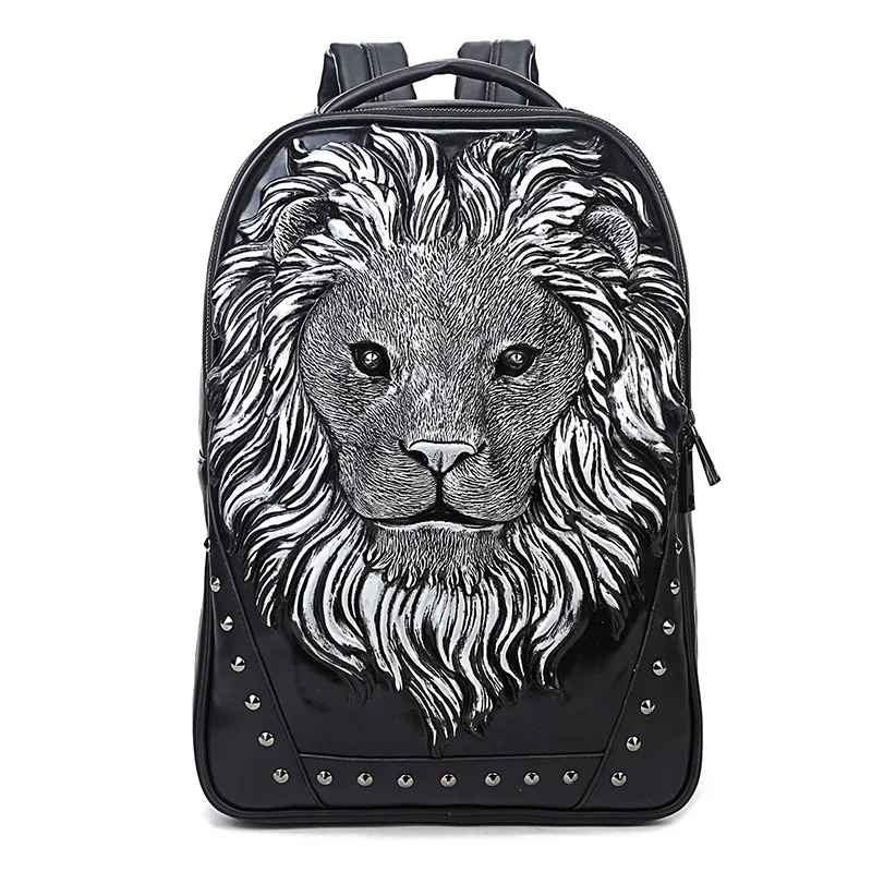 

Cross Border Foreign Trade Creative-Backpack Men Computer Casual Anti-Theft Smart Rivet Zipper Backpack a Generation of Fat