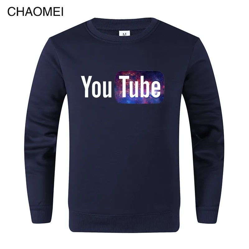 Осенне-зимние забавные толстовки с капюшоном, толстовки с принтом Youtube, уличная Мужская и женская теплая флисовая толстовка Pullove C17
