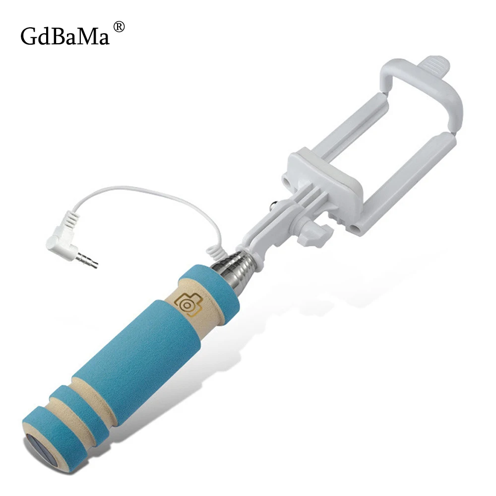 

Portable Mini Extendable Handheld Selfie Stick Wired Remote Shutter Monopod for All Brands Cell Phone Lightweight Phone tripod