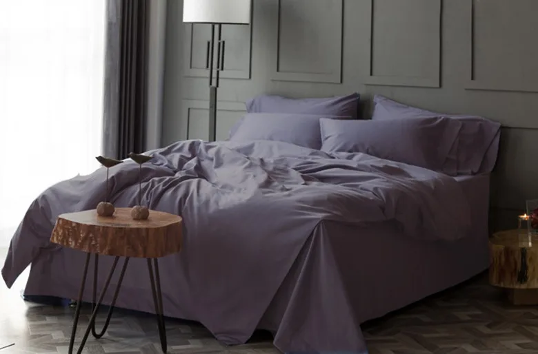 Комплект постельного белья из египетского хлопка 1600 TC Switzerland King size 2,1 m белый бежевый цвет N шт. Комплект простыней на заказ - Цвет: Gray purple