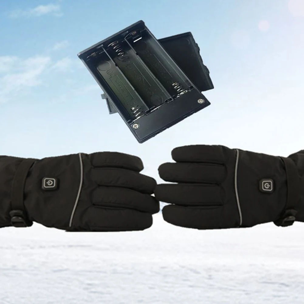 1 Pair Outdoors Sports Adjustable Temperature Climbing Winter Keep Warm Hiking Riding Skiing Third Gear Electric Heated Gloves