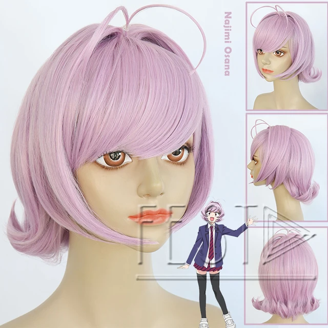 Osana Najimi Long Orange Pink Cosplay Wig 2 Ponytail Clips Yandere  Simulator Heat Resistant Hair Cosplay Wigs + Wig Cap - AliExpress