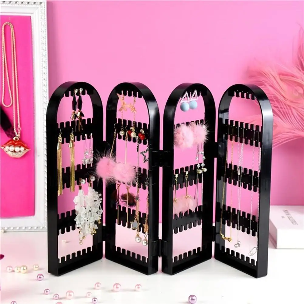 

Crystal Jewelry Hanger Foldable Women Earrings Organizer Holder Multi-layer Display Hanging Earring Ring Stand Showing Shelf New