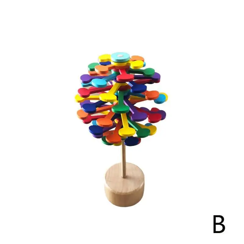 Твердый деревянный вращающийся леденец креативная декомпрессионная игрушка леденец вращающаяся детская декомпрессия для взрослых игрушки - Цвет: B