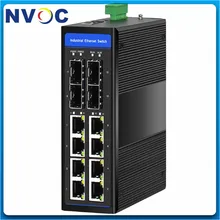8x10/100/1000Base-TX+ 4x100/1000Base-FX SFP гигабитный Промышленный Коммутатор 8RJ45+ 4SFP слот управляемый промышленный гигабитный SFP POE коммутатор