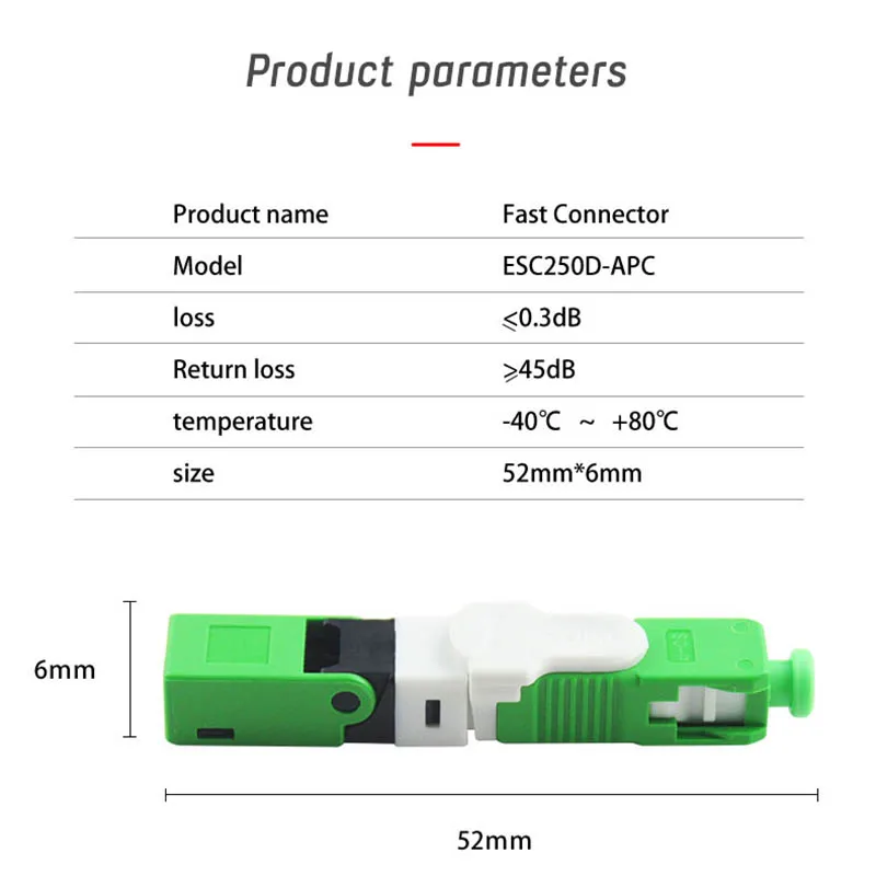 ESC250D 100 шт. быстрый соединитель SC APC полевой узел быстрый соединитель SC APC оптоволоконный быстрый соединитель