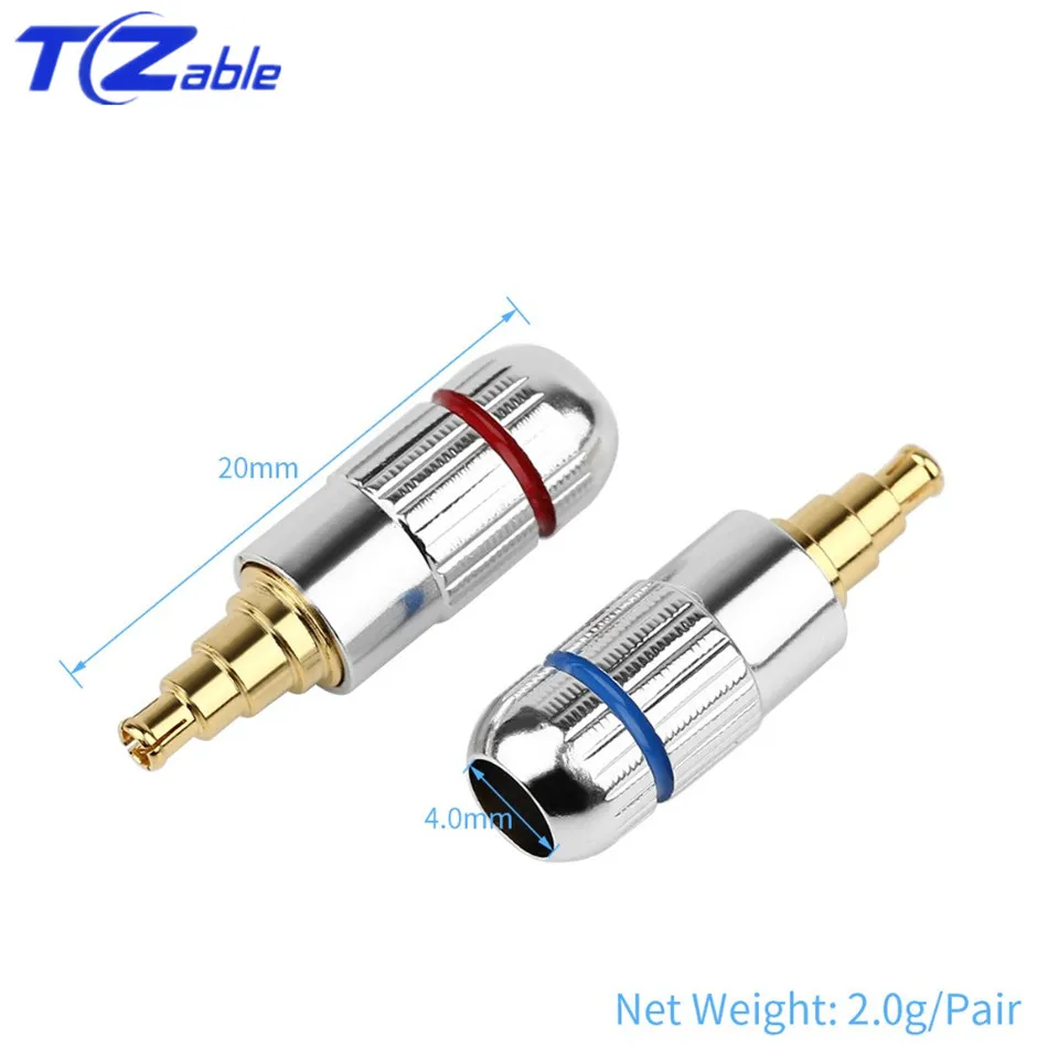 1 Pair HiFi Headphone Plug Beryllium Copper Earphone Pin For IE40 Pro Wire connector Audio Jack Splice Adapter Aluminum Alloy