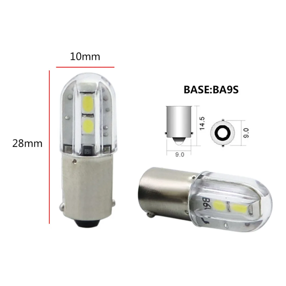 MIDCARS E10 BA9S Led Bulb t4W Indicator Light 6.3V 12V 24V 48V 60V 120V  230V 1W 2835 4SMD Wholesale pack of 4