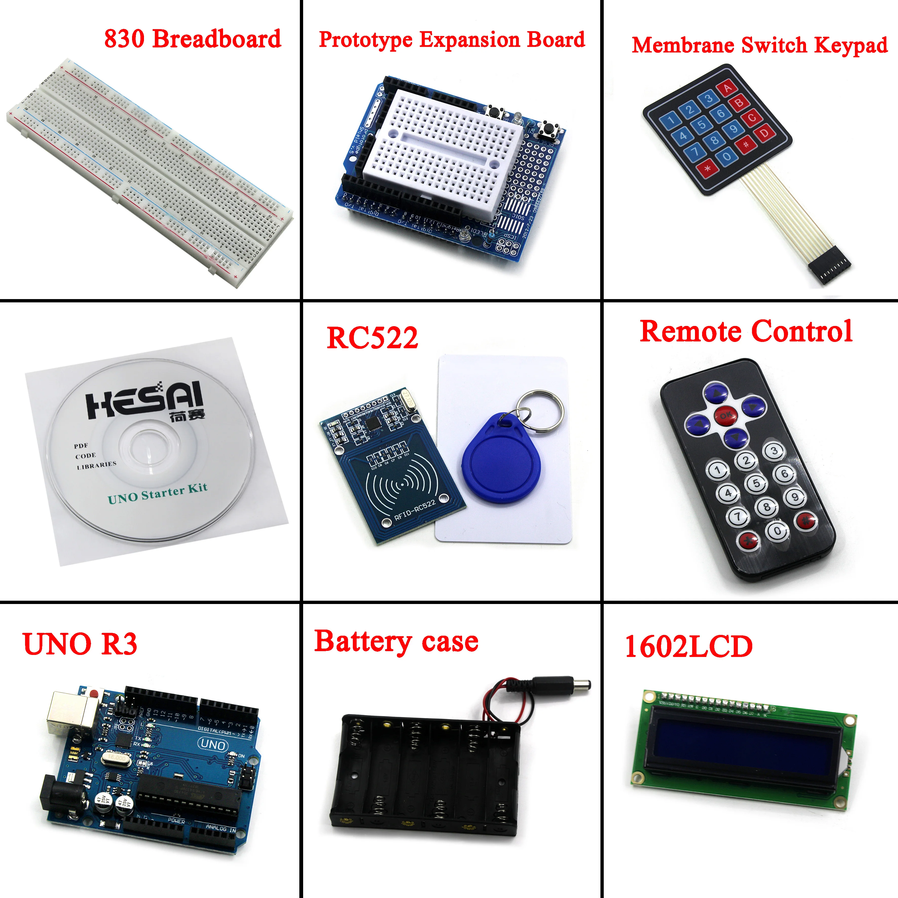 Стартовый набор Uno R3 макетная плата и держатель шаговый мотор/сервопривод/1602 ЖК