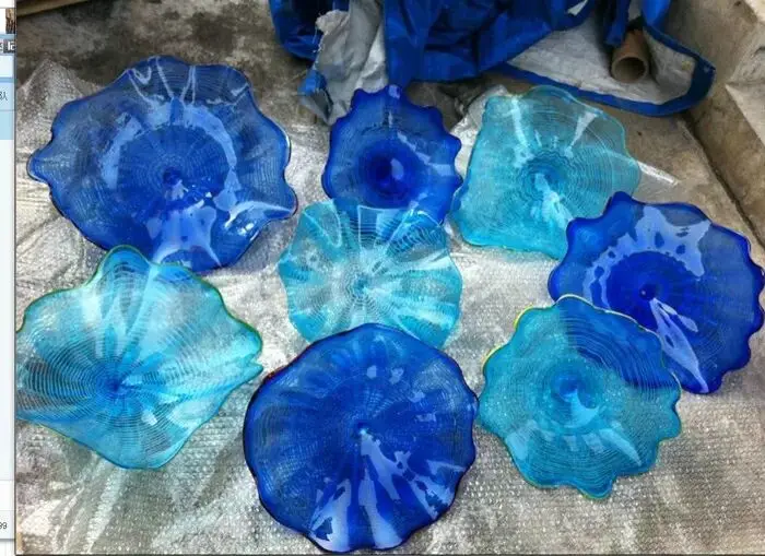 Modern Art Hanging Blown Glass Plate Wall Decoration Wall Hanging Murano Borosilicate Glass Plate