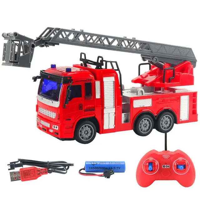 Remote Control Electric Spray Water Fireman Fire Truck Car Model Kids Toy Gift 1