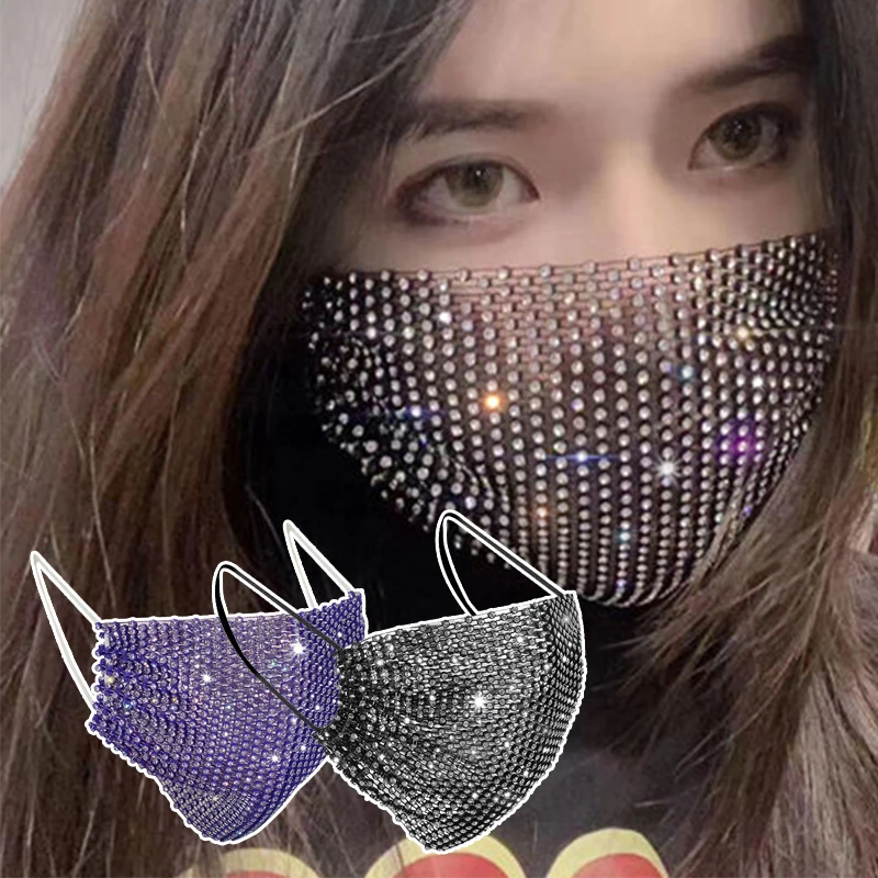 Rhinestones Decorated Face Mask Jewelry Reimagine