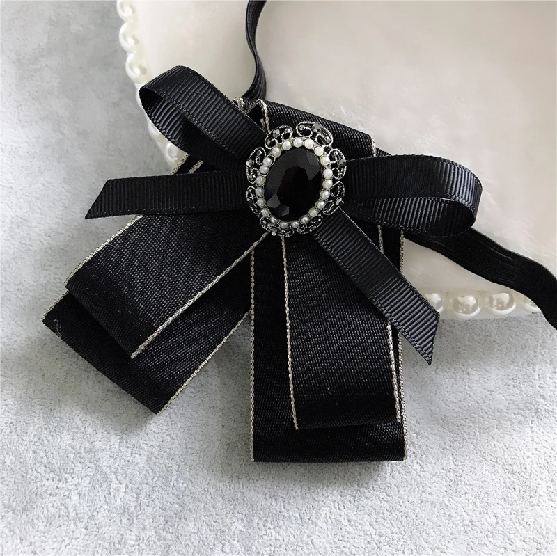 Ribbon Bowtie Галстук-платок с бантом из ленты для мужчин и женщин, деловые, свадебные, Клубные, вечерние, пиджак с бабочкой, сплав, стразы, кристалл, Униформа, заколки, галстук-бабочка - Цвет: Ribbon Bowtie