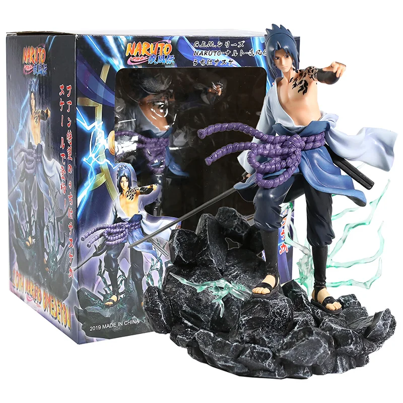 box Аниме Наруто Shippuden GK Uchiha Sasuke Amaterasu raisetsu Kakashi WSD Коллекционная модель ПВХ фигурка коллекция игрушек - Цвет: box