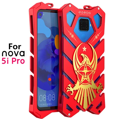 Zimon для huawei Nova 5i Pro Чехол 6,26 дюймов Роскошный ультра тонкий Auminum металлический армированный защитный чехол из сплава для Nova 5i Pro - Цвет: Red Gold