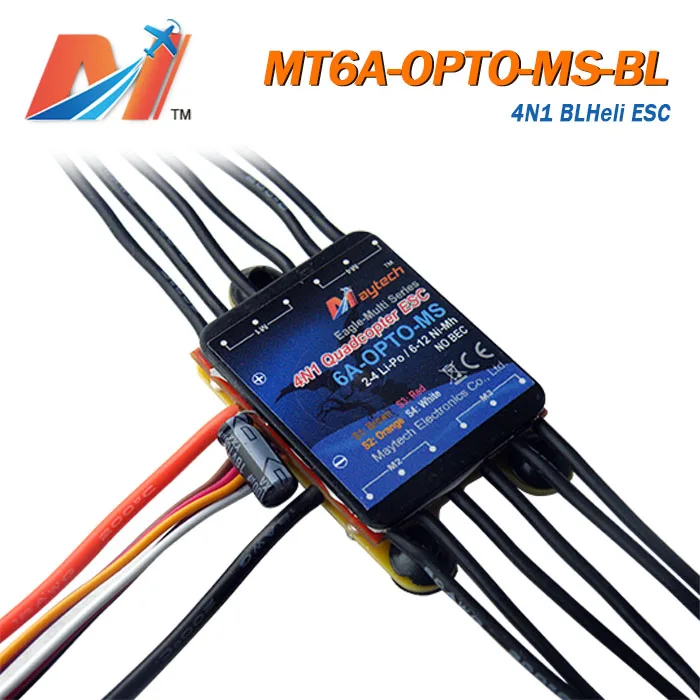 Maytech распродажа бесщеточный dc контроллер двигателя 6A 4 в 1 BLHeli прошивка ESC для rc Квадрокоптер Дрон