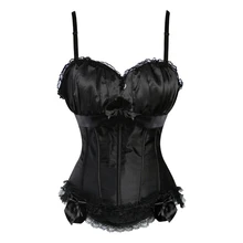 

Sexy Women Corset Lingerie With Straps and Cups Black Corgested Bustier Crop Top Body Shaper Underwear Naked Underbust Tops
