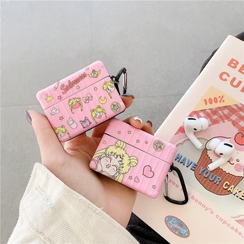 

Cute Sailor Moon Pink For airpods case Charging bag Bluetooth earphone protective Cover case Cartoon Accessories for Airpods Pro