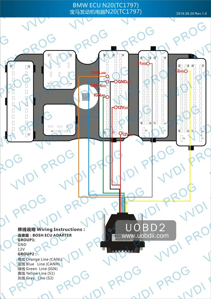 Xhorse VVDI прога для Bosch адаптер читать BMW ECU N20 N55 B38 не открывается