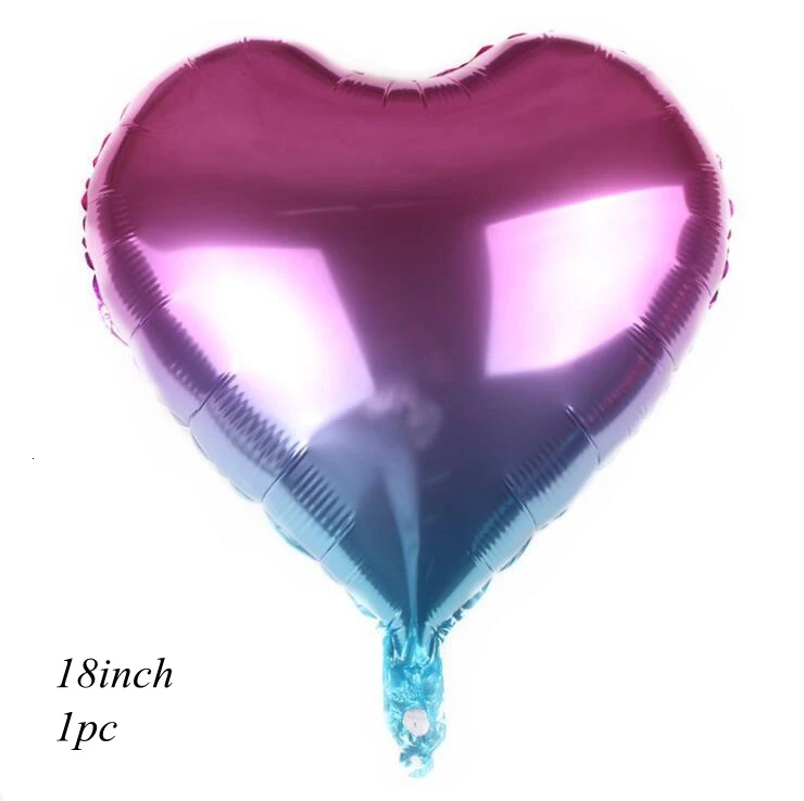 1 шт. 18/22 дюйма металлические звезды и сердце 4D диско градиент цвета шары для свадьбы и дня рождения вечерние детские Душ Декор реквизит для фотосессии принадлежности - Цвет: 1PC Purple heart