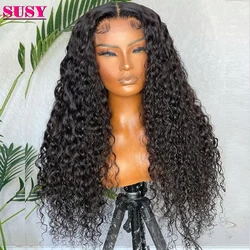 30 Inch Curly Lace Front Human Hair Wigs For Women Afro Kinky Curly Closure Wig Brazilian Human Hair T Part Lace Frontal Wigs