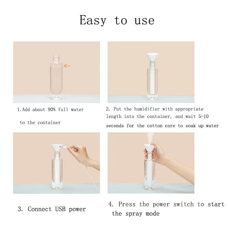 Portable USB Air Humidifier Adjustable Height Donut Ultrasonic Mist Maker Aroma Diffuser for Home Office Air Humidifiers