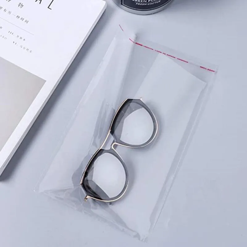 200Pcs Self Adhesive Poly OPP Bags Transparent Plastic Cellophane Bags Jewelry Gifts Bag Pouch Pack Cookie Candy Packaging Bag 5