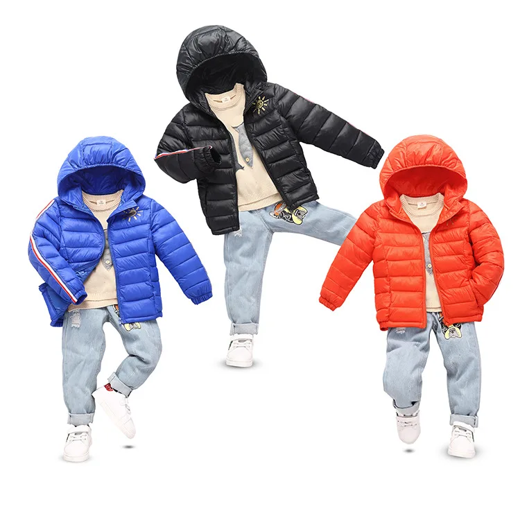 

Lightweight children's down cotton jacket boy short cotton jacket girl baby warm cotton jacket big jacket clothing tide Hooded