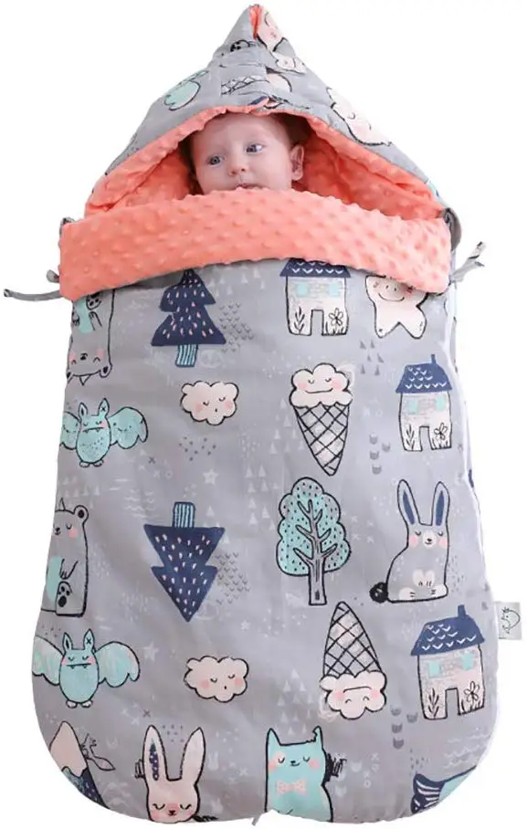 

Baby Sleeping Bag for Infant Stroller Toddler Wearable Blanket with Anti-Shock Soft Minky Dot for 0-12 Month Autumn and Winter