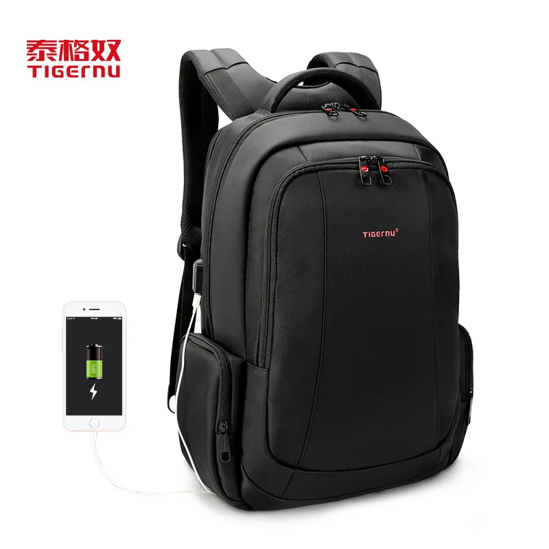 

Tigernu Fashion Men Backpack Cool USB Anti-Spillage Computer Backpack Multi-functional Schoolbag