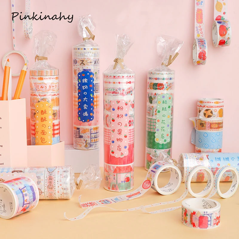 8 шт. Kawaii Японские закуски журнал васи лента набор клейкая лента DIY Скрапбукинг наклейка этикетка Kawaii японская клейкая лента