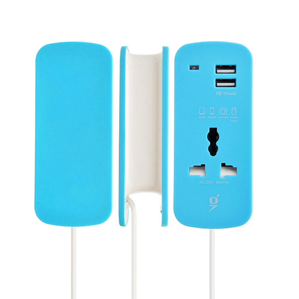 Multi Power Strip Travel Adapter Universal Outlets US/EU/UK Plug Sockets with USB Charger 5ft Extension Cord for Phone Tablets
