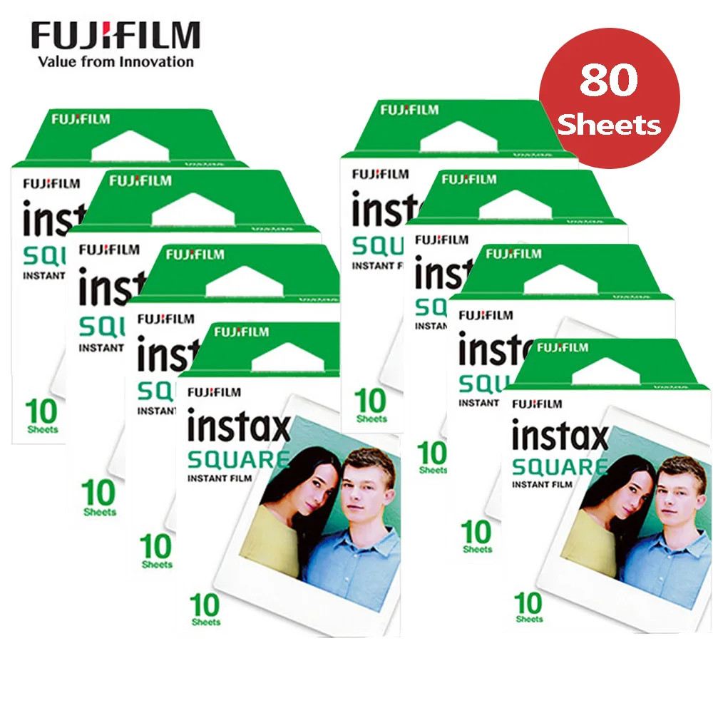 10-100 листов Fujifilm Instax квадратная пленка фотобумага для Fuji Instax квадратная SQ6 SQ10 SQ20 для Instax SP-3 принтер для смартфонов - Цвет: 80 Sheets