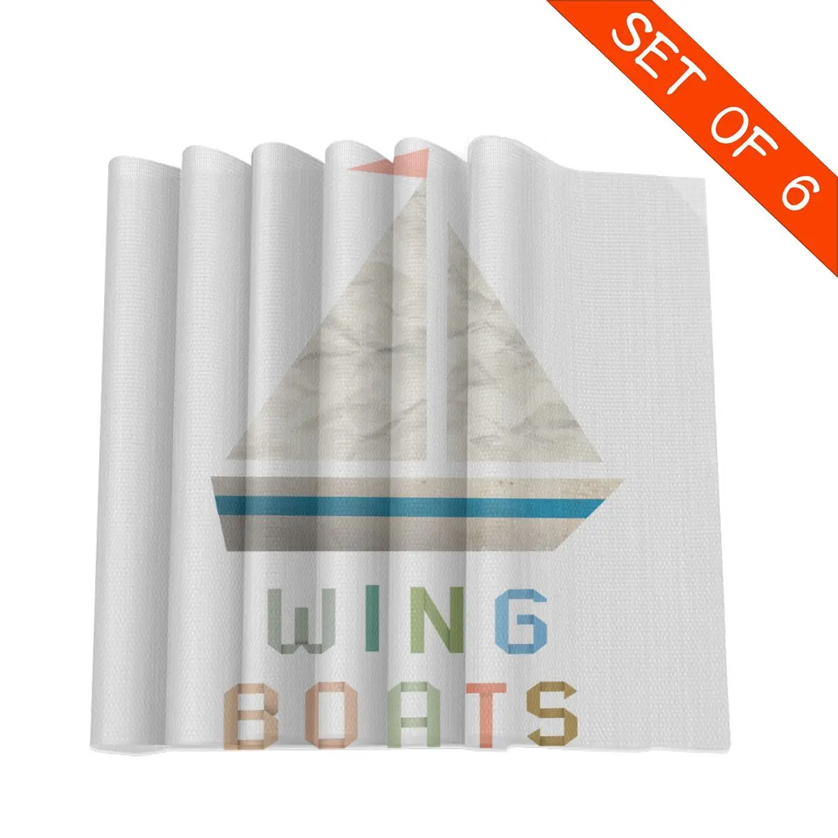 Placemat for dining table CoastersWing Boats Ships Coloful Nautical Polyster Cup Coffee Table Mats Kitchen 6pcs Home Decor