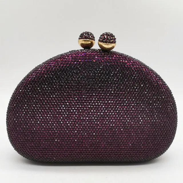 Purple Clutch Bags Boutique De FGG элегантные фиолетовые женские вечерние сумочки-клатчи со стразами, свадебные сумочки для невесты, вечерняя сумочка со стразами - Цвет: Purple Clutch Bags