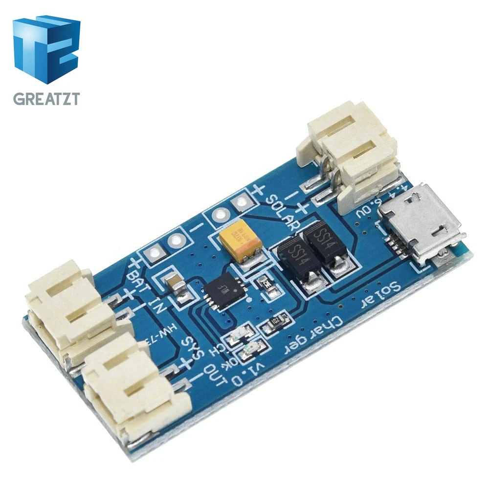 GREATZT 500Ma мини плата зарядного устройства Lipo на солнечной батарее CN3065 для литиевой