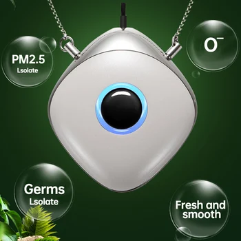 

Wearable Necklace Air Purifier Mini Portable Negative Ion Generator Low Noise USB Charging filter Fashion Gifts for Friends