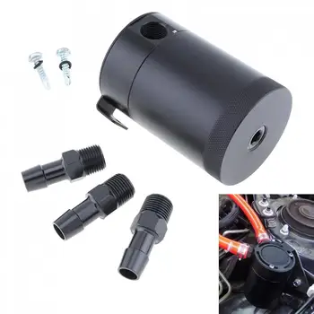 

Universal Racing Baffled 3-Port Oil Catch Can Tank Auto Vehicle Air-Oil Separator Waste Gas Oil Recover Pot