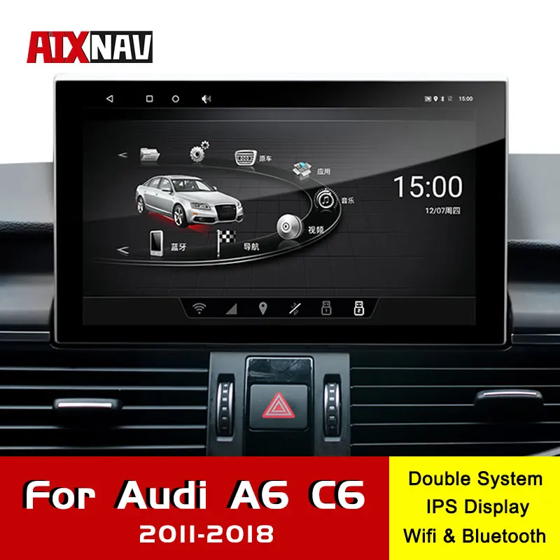 Android 9,0 Автомобильный gps навигатор для Audi A6 C7 Автомобильный MP3 Радио Аудио Автомобильный мультимедийный плеер один Din радио Bluetooth экран
