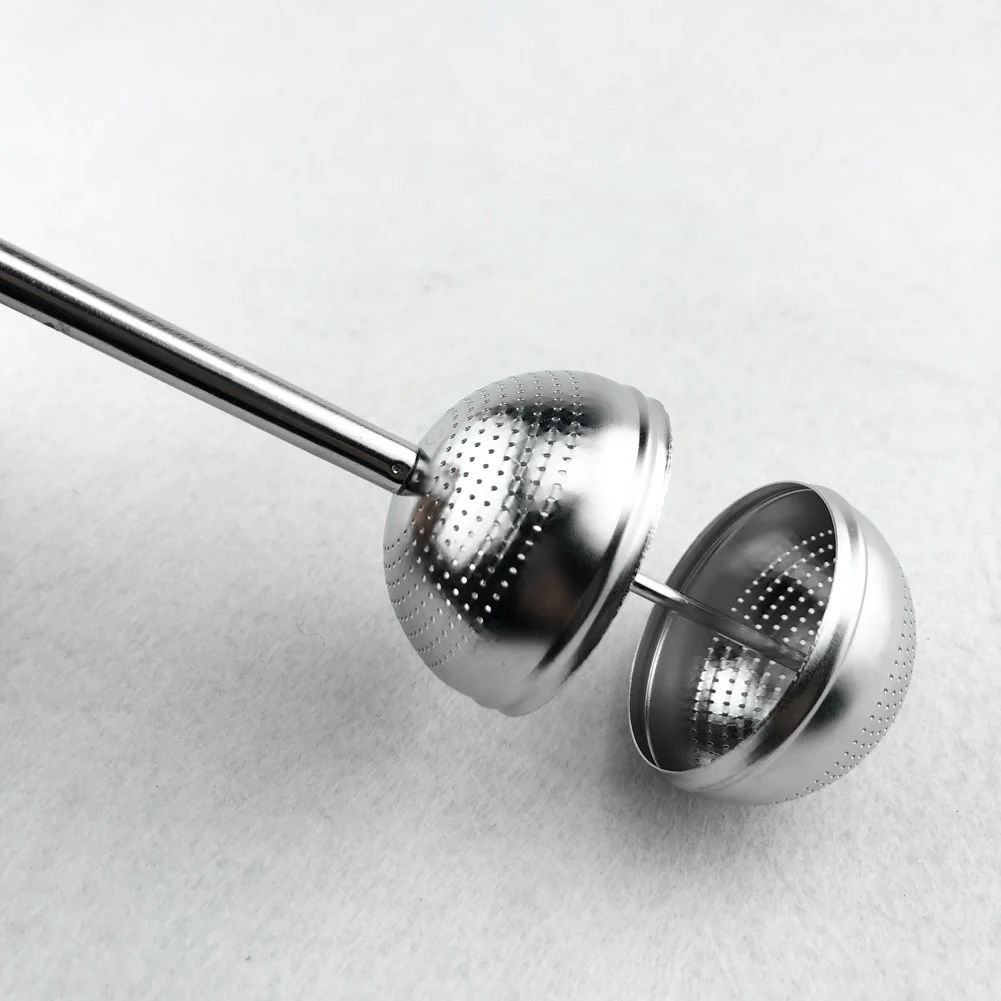 Ball Shape Stainless Steel Tea Infuser Strainer Handle Filter Durable Mesh Metal