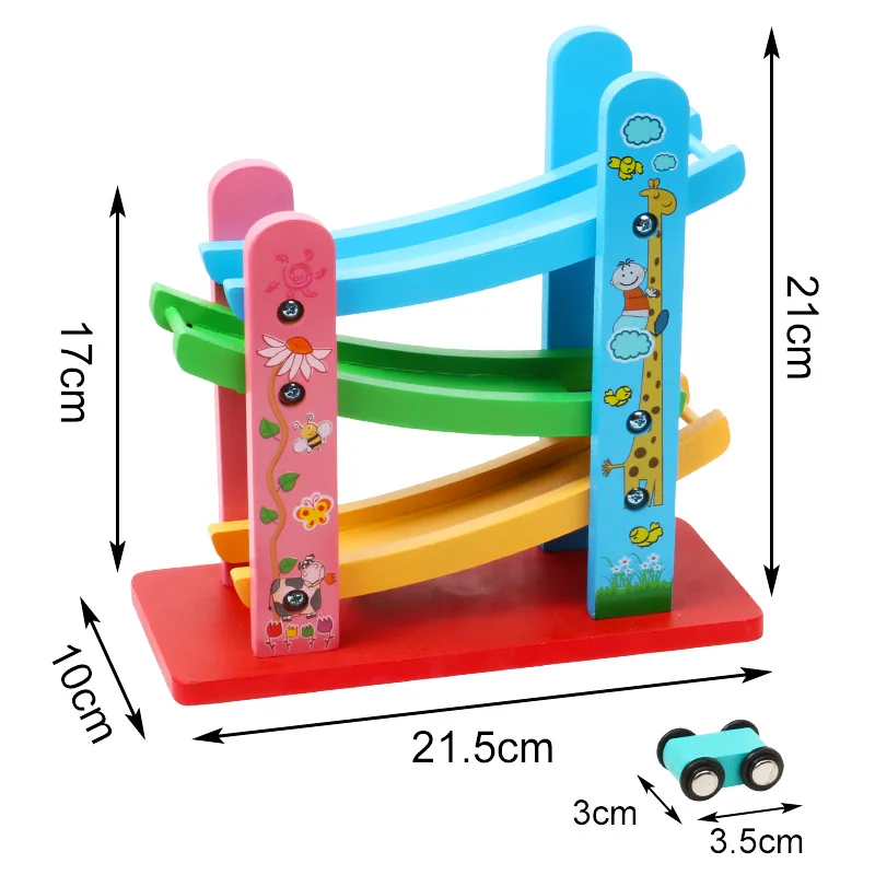 Детские деревянные пандусы для автомобилей гонки 3 уровня игрушка автомобильная рампа гоночная дорожка деревянные игрушечные машинки детские игрушки для мальчиков и девочек