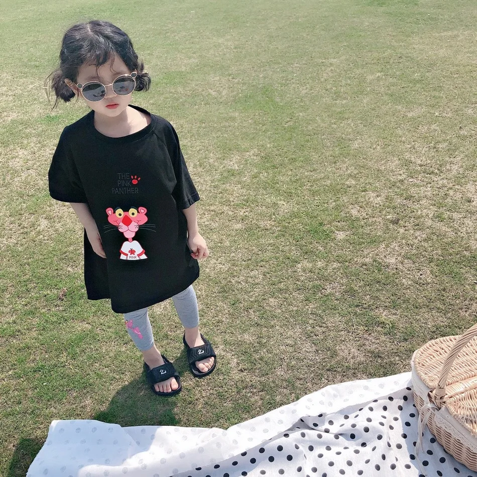 Summer Childrenswear Girls Modal Cartoon Printed Leggings Children Baby Ultra-Thin Leggings
