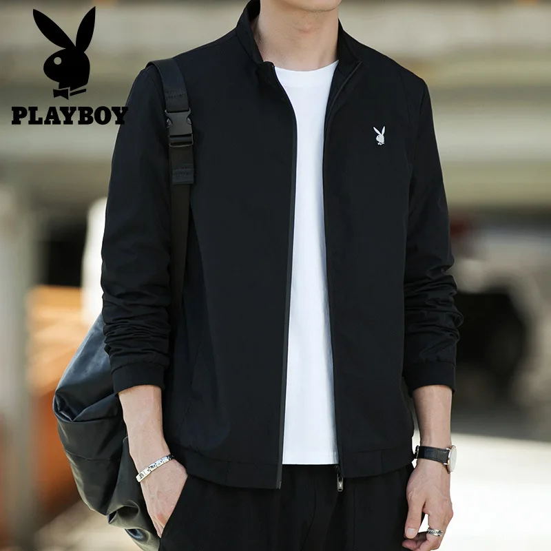 

PLAYBOY Fashion Men Korean-style Slim Fit Stand Collar Baseball Uniform Jacket Men's