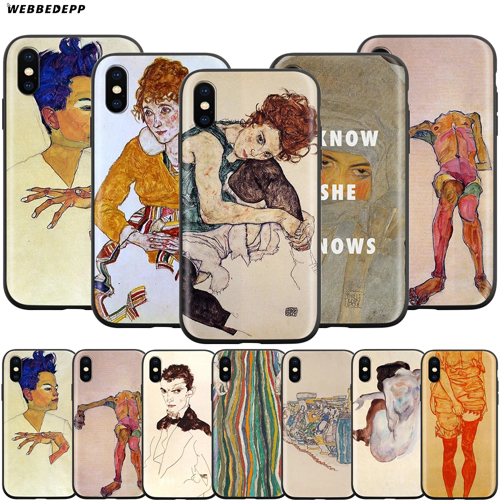 

Webbedepp Egon Schiele Case for Apple iPhone 11 Pro XS Max XR X 8 7 6 6S Plus 5 5S SE