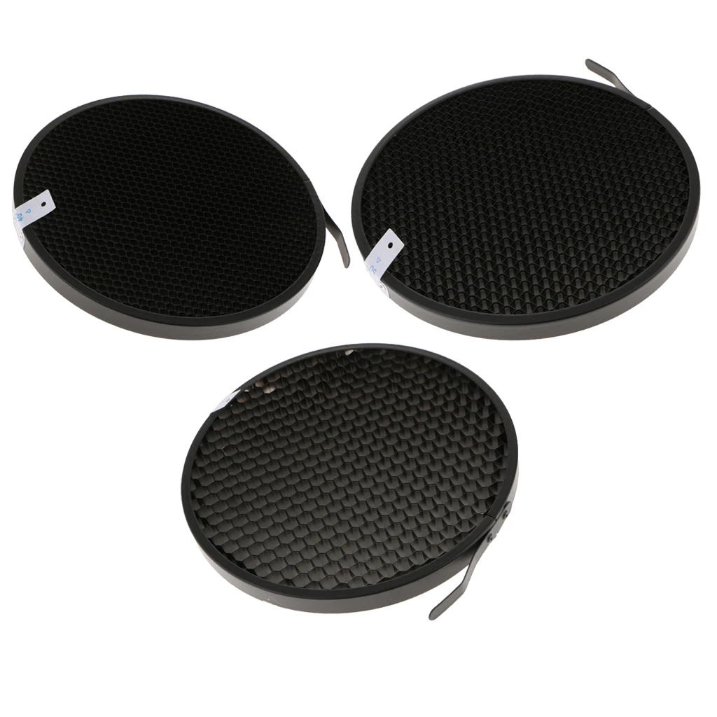 3Pack Aluminum 60° 50° 40° Eggcrate Honeycomb Grid Mesh for 7inch Standard Reflector Diffuser Lamp Shade